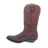 Bota Texana Reizinho Premium Inteira de Couro Legítimo de Búfalo Africano BloodWine - Cano Alto, Bico Fino Quadradinho - imagem 7