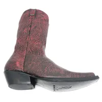 Bota Texana Reizinho Premium Inteira de Couro Legítimo de Búfalo Africano BloodWine - Cano Alto, Bico Fino Quadradinho - imagem 4