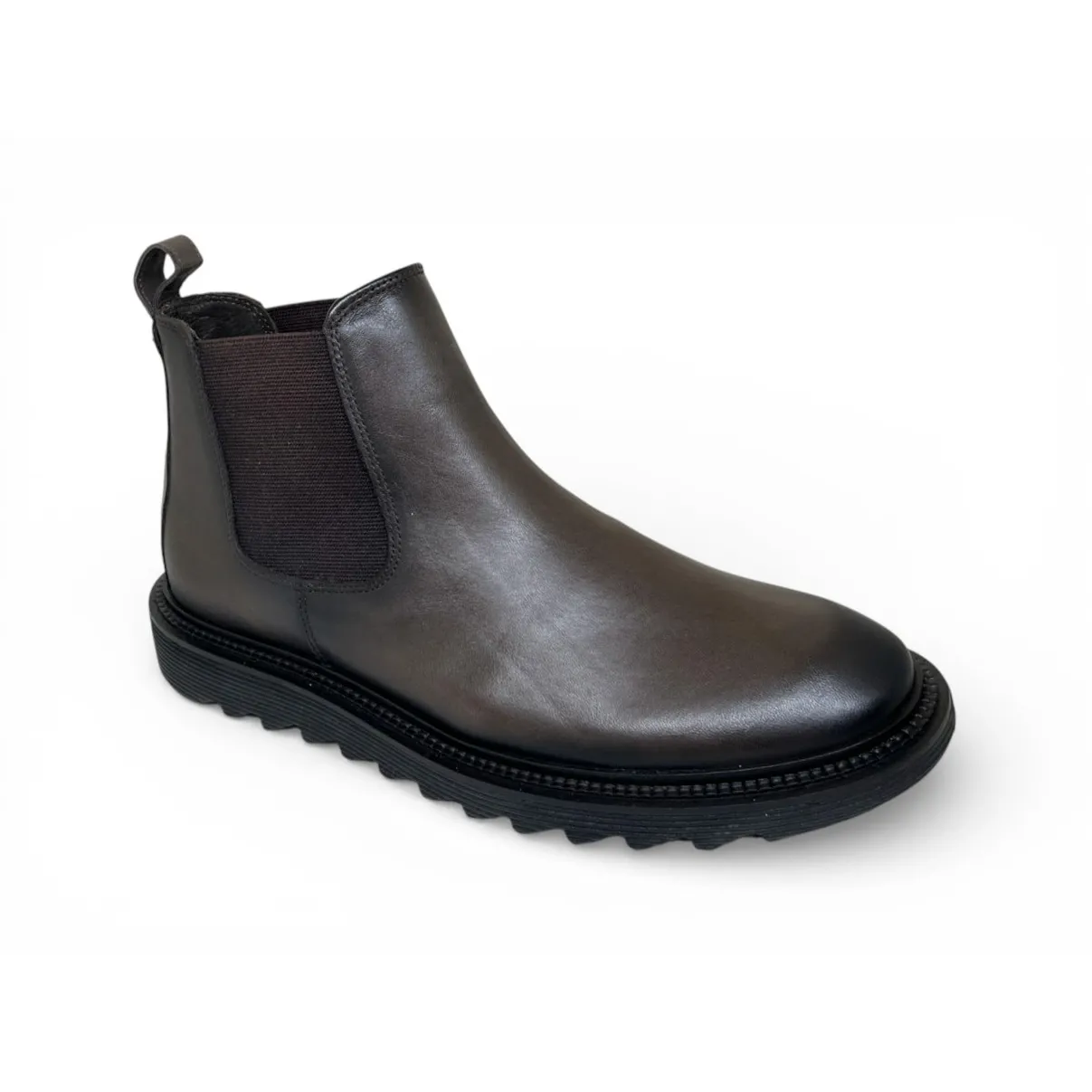 Bota Casual Grécia de Couro Bovino Marrom Café - Cano Curto Elástico, Bico Redondo | Reizinho Botas
