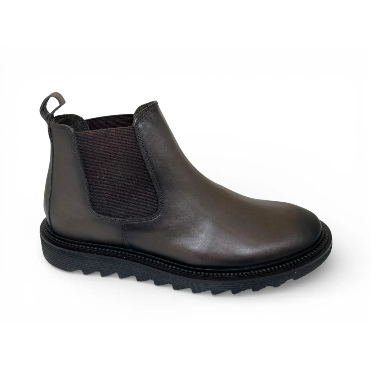 Bota Casual Grécia de Couro Bovino Marrom Café - Cano Curto Elástico, Bico Redondo | Reizinho Botas