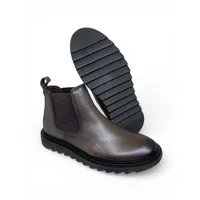 Bota Casual Grécia de Couro Bovino Marrom Café - Cano Curto Elástico, Bico Redondo | Reizinho Botas - imagem 1