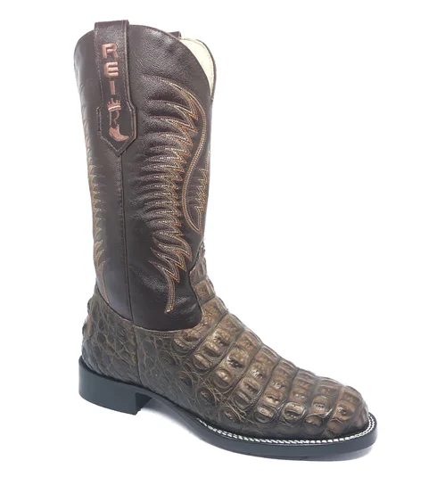 Bota Texana de Couro de Jacaré Marrom | Limited Edition | Linha Premium | Reizinho Botas
