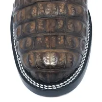 Bota Reizinho Premium Couro De Jacaré Marrom Limited Edition - Cano Alto, Bico Redondo, Solado De Couro Artesanal - imagem 6