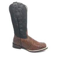 Bota Reizinho Premium Couro De Avestruz Cheio Bloodwine Limited Edition - Cano Alto, Bico Quadrado, Solado De X-Flex Art - imagem 6