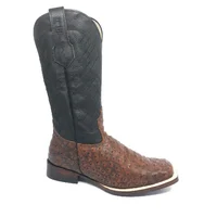 Bota Reizinho Premium Couro De Avestruz Cheio Bloodwine Limited Edition - Cano Alto, Bico Quadrado, Solado De X-Flex Art - imagem 6