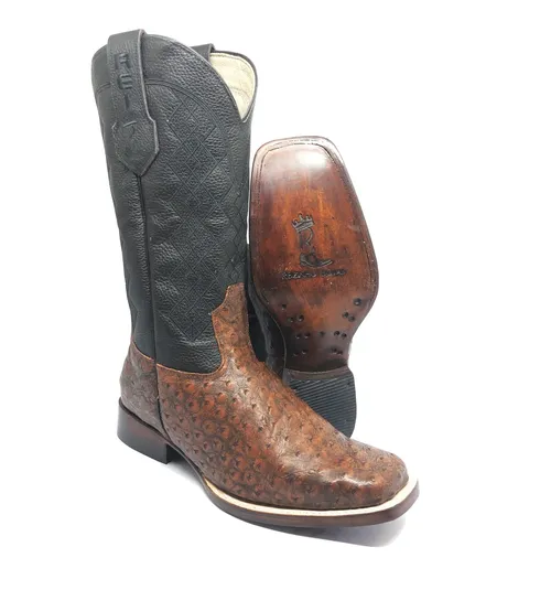 Bota Texana de Couro de Avestruz Cheio BloodWine | Limited Edition | Linha Premium | Reizinho Botas
