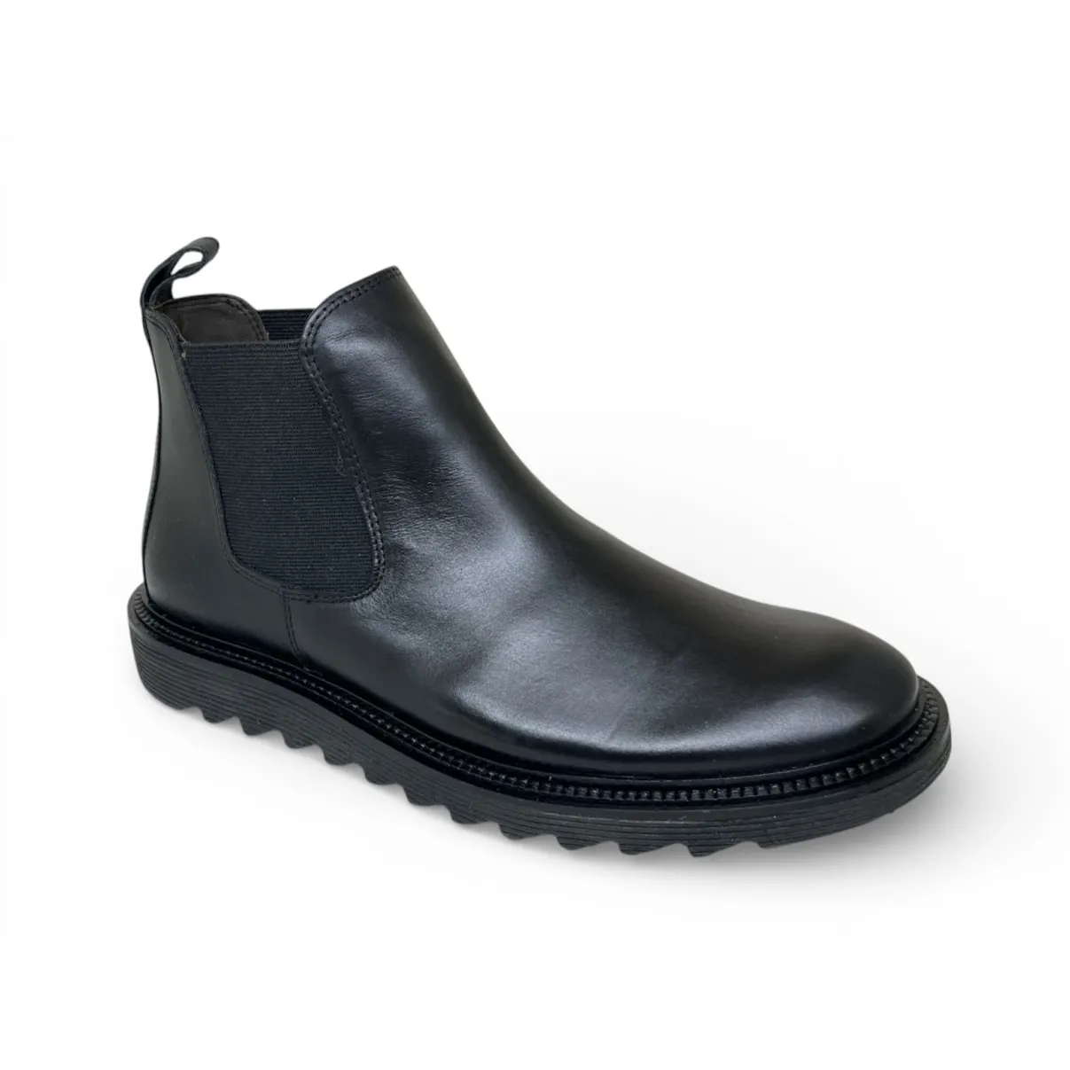 Bota Casual Grécia de Couro Bovino Preto - Cano Curto Elástico, Bico Redondo | Reizinho Botas