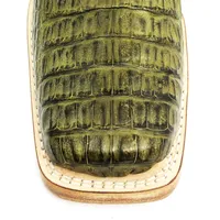 Bota Reizinho Premium Couro De acaré Verde Musgo Limited Edition - Cano Alto, Bico Quadrado, Solado Couro Artesanal - imagem 6