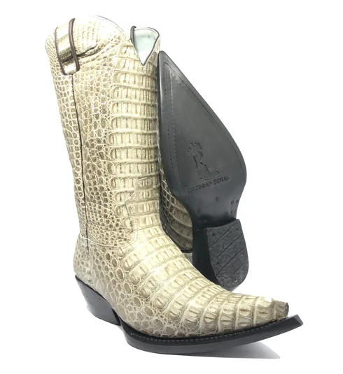 Bota Texana Inteira de Couro de Jacaré Ice Storm | Limited Edition | Linha Premium | Reizinho Botas
