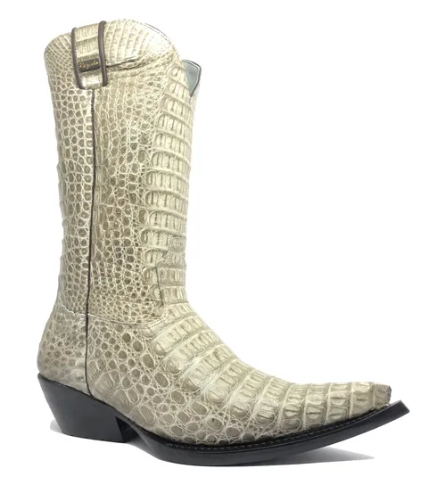 Bota Texana Inteira de Couro de Jacaré Ice Storm | Limited Edition | Linha Premium | Reizinho Botas