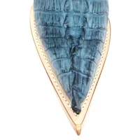 Bota Reizinho Premium Couro De Jacaré Blue Stone Rabo Limited Edition - Cano Alto, Bico Fino, Solado Couro Artesanal - imagem 6