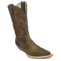 Bota Reizinho Premium Couro Bovino Imitação Elefante Black Cognac Limited Edition - Cano Alto, Bico Fino, Solado Couro A - imagem 5