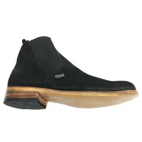 Bota Casual De Couro Bovino Bufalada Preta - Cano Curto, Bico Redondo, Solado De Couro Artesanal - imagem 3