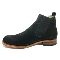 Bota Casual De Couro Bovino Bufalada Preta - Cano Curto, Bico Redondo, SOLADO DE COURO ARTESANAL - imagem 6
