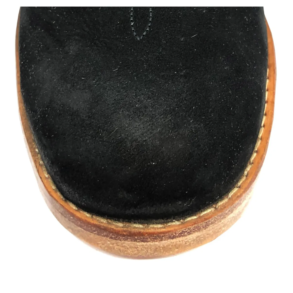 Bota Casual De Couro Bovino Bufalada Preta - Cano Curto, Bico Redondo, SOLADO DE COURO ARTESANAL