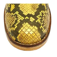 Bota Casual de Couro Bovino Imitação de Cobra Yellow - Cano Curto, Bico Redondo, SOLADO DE COURO ARTESANAL - imagem 4