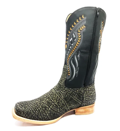 Bota Texana de Couro de Elefante Cinza Natural | Limited Edition | Linha Premium | Reizinho Botas