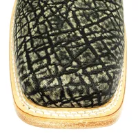 Bota Reizinho Premium Couro De Elefante Cinza Natural Limited Edition - Cano Alto, Bico Quadrado, Solado De Couro Artesa - imagem 5