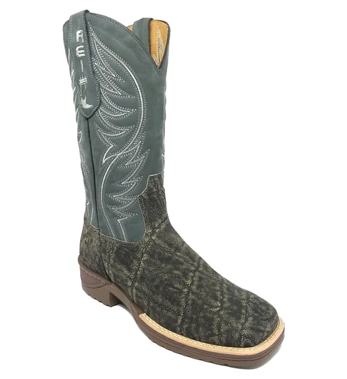 Bota Texana de Couro de Elefante Cinza Natural | Solado Jump | Limited Edition | Linha Premium | Reizinho Botas