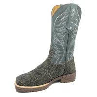 Bota Reizinho Premium Couro De Elefante Cinza Natural Limited Edition - Cano Alto, Bico Quadrado, Solado Jump - imagem 4