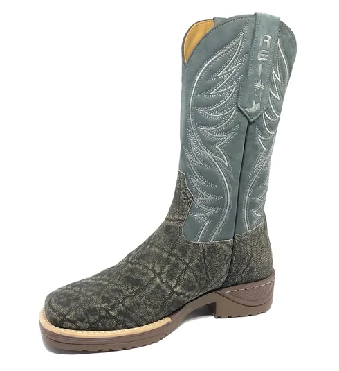 Bota Texana de Couro de Elefante Cinza Natural | Solado Jump | Limited Edition | Linha Premium | Reizinho Botas
