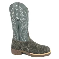 Bota Reizinho Premium Couro De Elefante Cinza Natural Limited Edition - Cano Alto, Bico Quadrado, Solado Jump - imagem 4