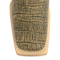 Bota Reizinho Premium Couro Bovino Imitação Elefante Black Cognac Limited Edition - Cano Alto, Bico Quadrado, Solado Cou - imagem 4