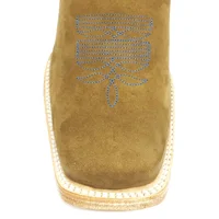 Bota Reizinho Premium De Couro Bovino Bufalada Marfim Limited Edition - Cano Médio, Bico Quadrado, Solado Couro Artesana - imagem 6