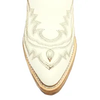 Bota Reizinho Western Premium Couro Bovino Off White Limited Edition - Cano Alto, Bico Fino Arredondado, Solado Couro Ar - imagem 8