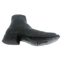 Bota Reizinho Premium Couro De Barriga De Avestruz Preta Limited Edition - Cano Curto, Bico Quadrado Solado Couro Artesa - imagem 3