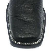 Bota Reizinho Premium Couro De Barriga De Avestruz Preta Limited Edition - Cano Curto, Bico Quadrado Solado Couro Artesa - imagem 10