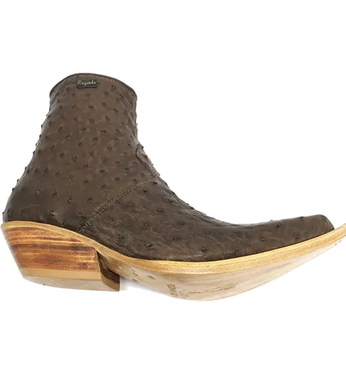 Bota Texana de Couro de Avestruz Cheio Marrom Tabaco | Reizinho Botas