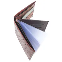 Carteira De Couro Legítimo De Avestruz Na Cor Pinhão - imagem 2