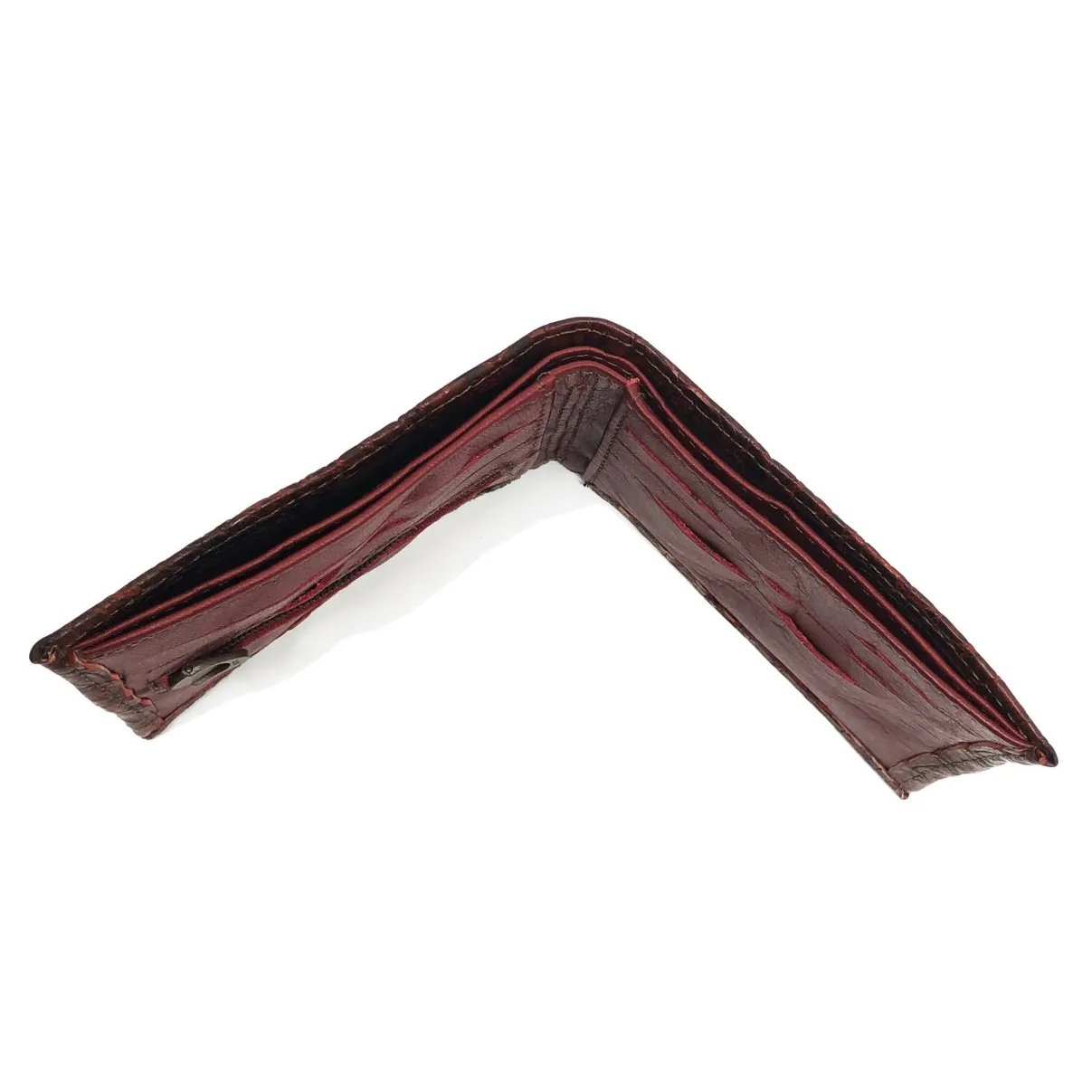 Carteira Compact Slim De Couro Legítimo De Jacaré Vinho