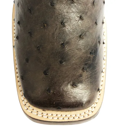 Bota Texana de Couro de Avestruz Cheio Marrom | Limited Edition | Linha Premium | Reizinho Botas