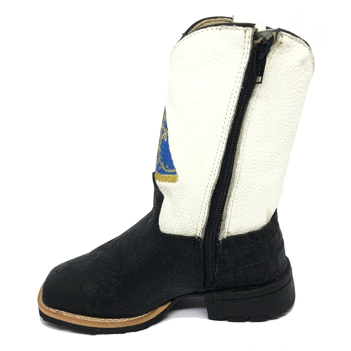 Bota Infantil de Couro de Elefante Preto