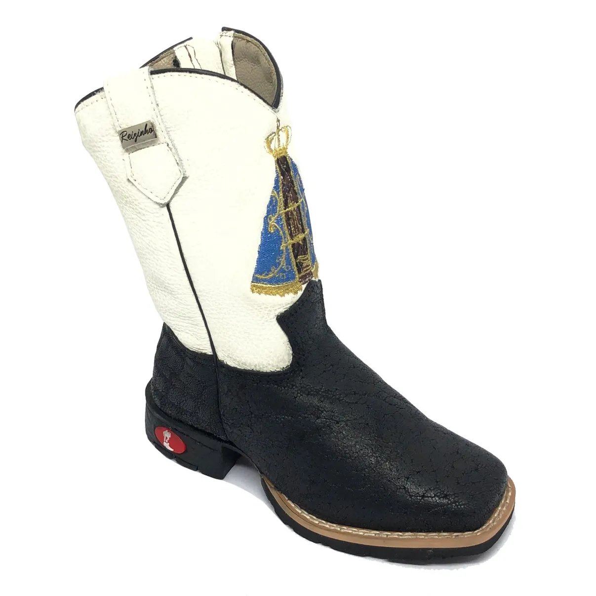 Bota Infantil de Couro de Elefante Preto