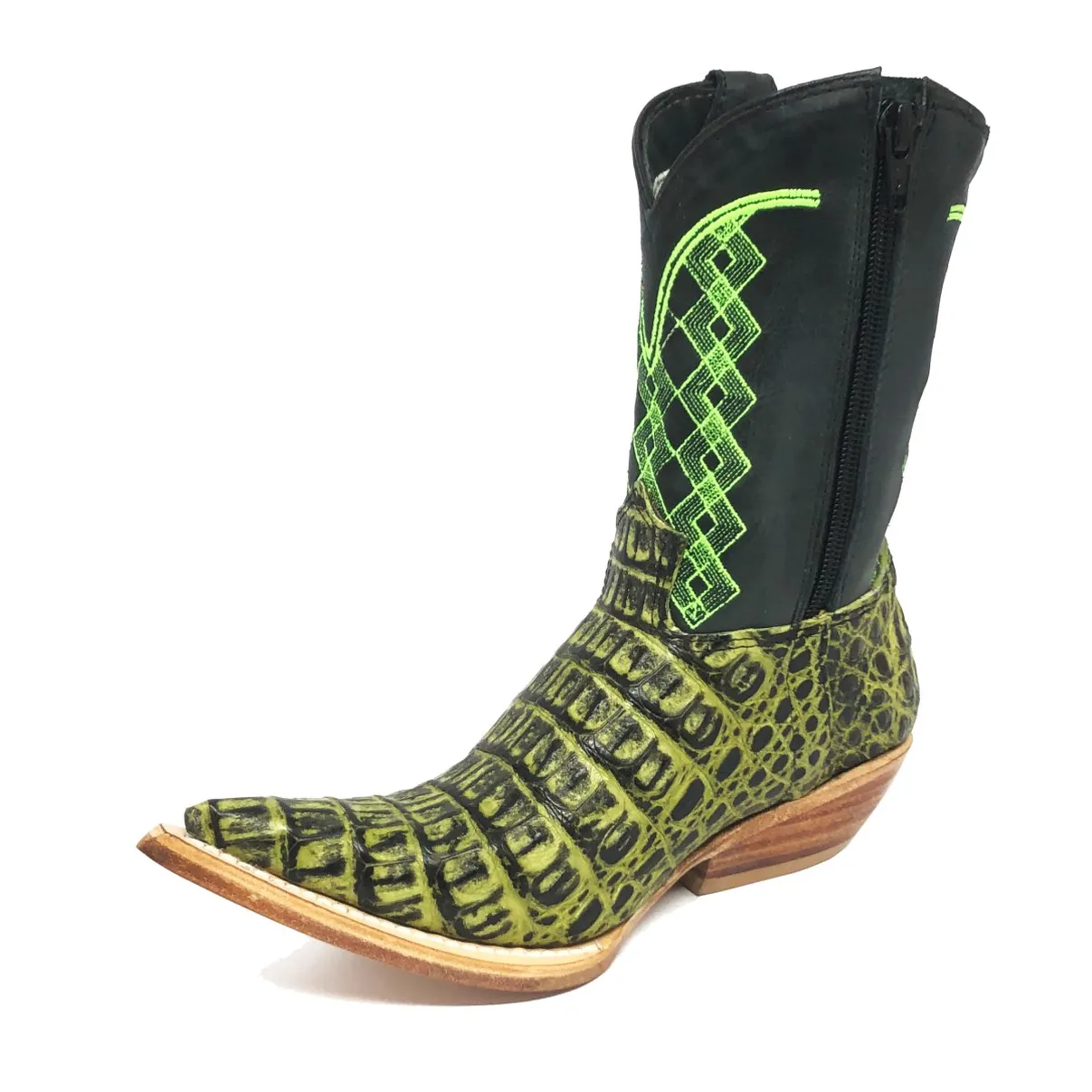 Bota Infantil De Couro De Jacaré Darkness Green Limited Edition