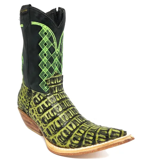 Bota Infantil De Couro De Jacaré Darkness Green Limited Edition