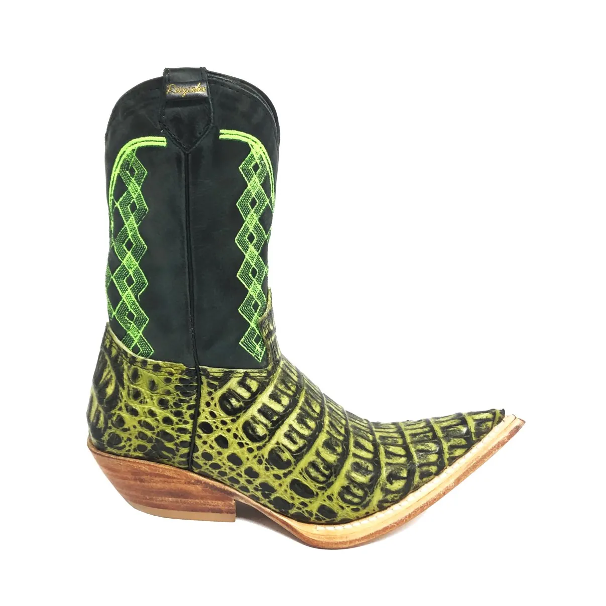Bota Infantil De Couro De Jacaré Darkness Green Limited Edition