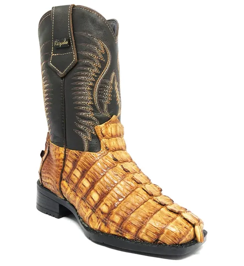 Bota Infantil de Couro de Jacaré Havana Rabo