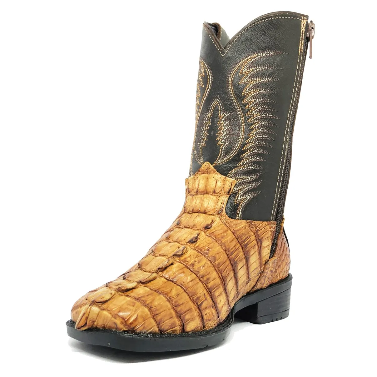 Bota Infantil de Couro de Jacaré Havana Rabo