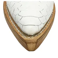Bota Infantil De Couro Bovino Imitação De Cobra Branca - Cano Alto, Bico Fino, Solado De Couro Artesanal - imagem 4