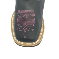 Bota Infantil de Couro Bovino Preto - Cano Alto, Bico Quadrado, Solado Flex Comfort - imagem 3