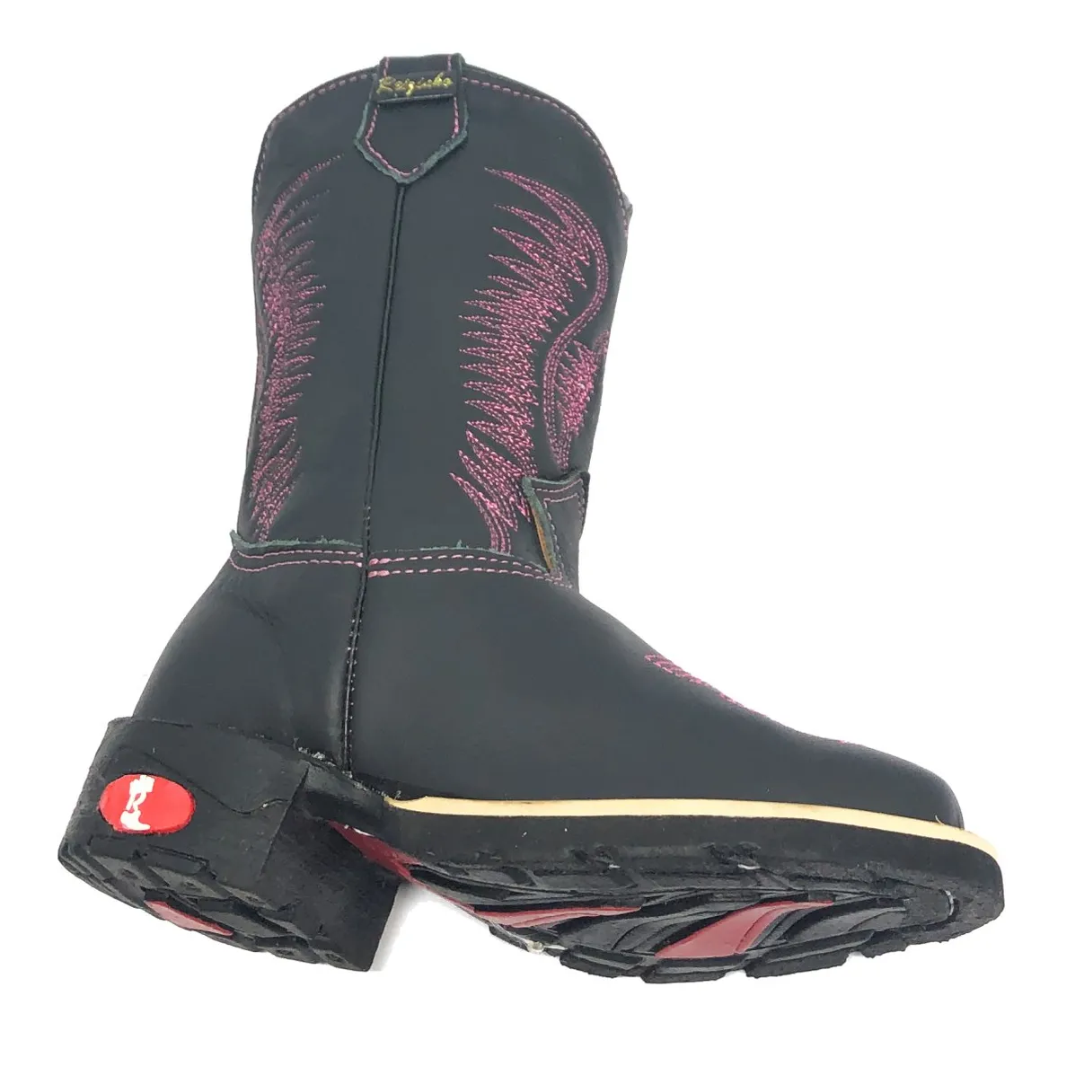 Bota Infantil de Couro Bovino Preto - Cano Alto, Bico Quadrado, Solado Flex Comfort