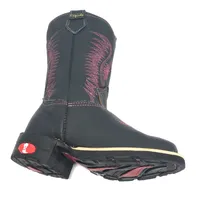 Bota Infantil de Couro Bovino Preto - Cano Alto, Bico Quadrado, Solado Flex Comfort - imagem 4