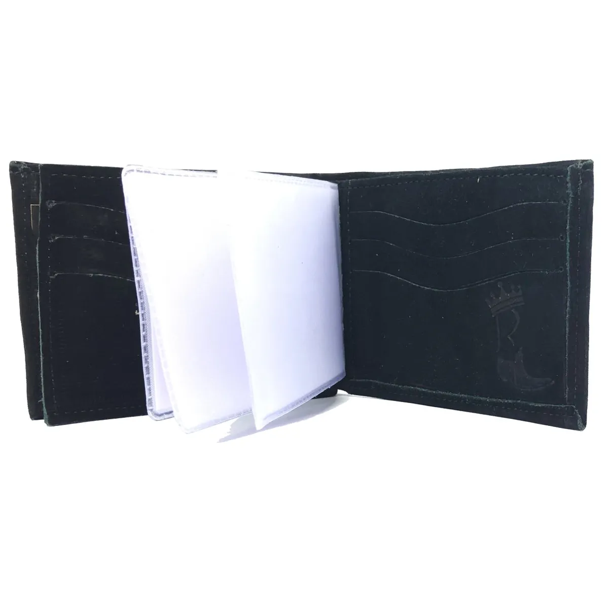 Carteira Compact De Couro Bovino Legítimo Bufalada Preta