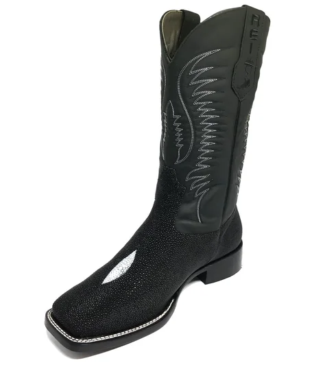 Bota Texana de Couro de Arraia Preta | Limited Edition | Linha Premium | Reizinho Botas