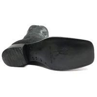 Bota Reizinho Premium Couro De Arraia Preta Limited Edition - Cano Alto, Bico Quadrado, Solado De Couro Artesanal - imagem 7