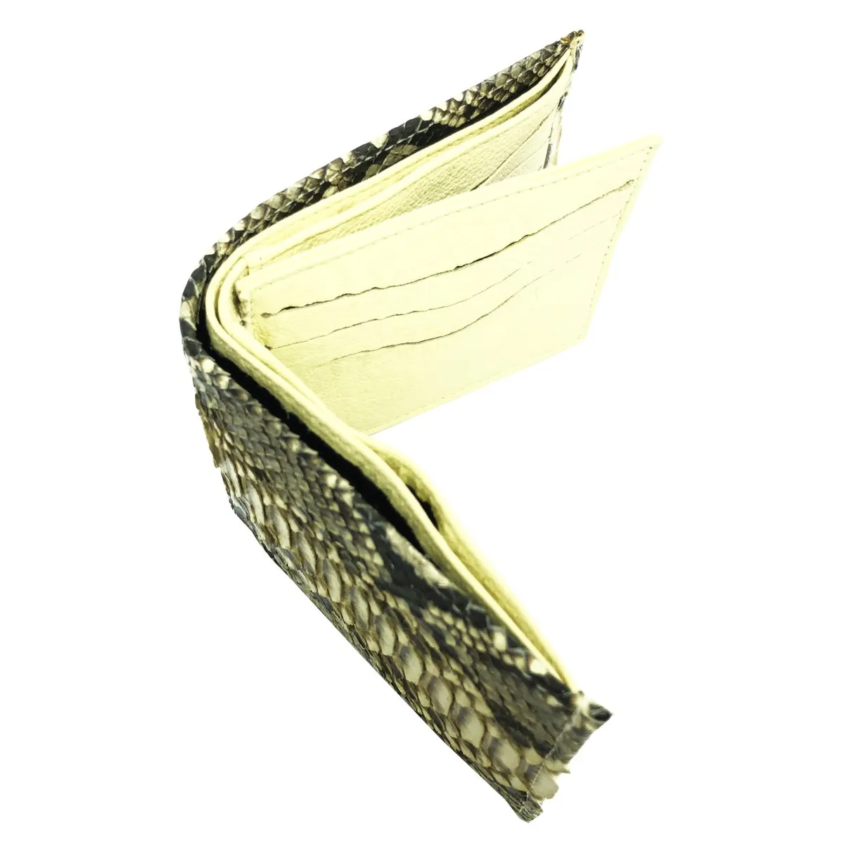 Carteira Compact De Couro Legítimo De Cobra Python Cor Natural